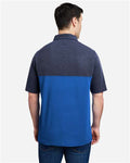 Core 365 CE112C Men's Fusion ChromaSoft Colorblock Polo - True Royal/ Classic Navy Heather - model back