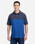 Core 365 CE112C Men's Fusion ChromaSoft Colorblock Polo - True Royal/ Classic Navy Heather - model front