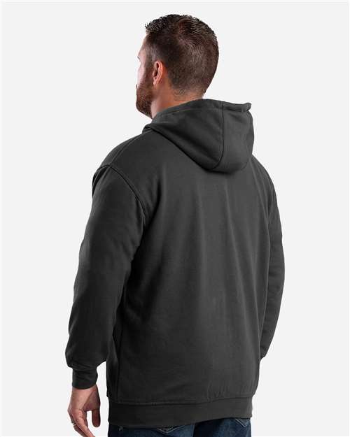 Berne Apparel SZ101 Men's Heritage Thermal Lined Hooded Sweatshirt - Black - model back