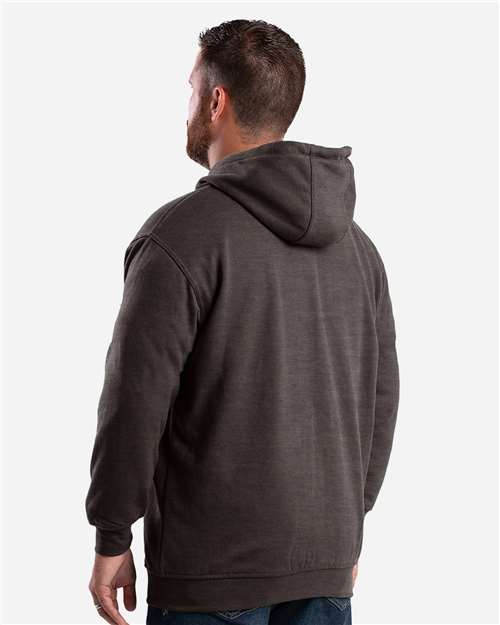 Berne Apparel SZ101 Men's Heritage Thermal Lined Hooded Sweatshirt - Charcoal - model back
