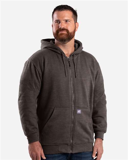 Berne Apparel SZ101 Men's Heritage Thermal Lined Hooded Sweatshirt - Charcoal - model front