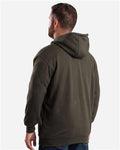 Berne Apparel SZ101 Men's Heritage Thermal Lined Hooded Sweatshirt - Dark Brown - model back
