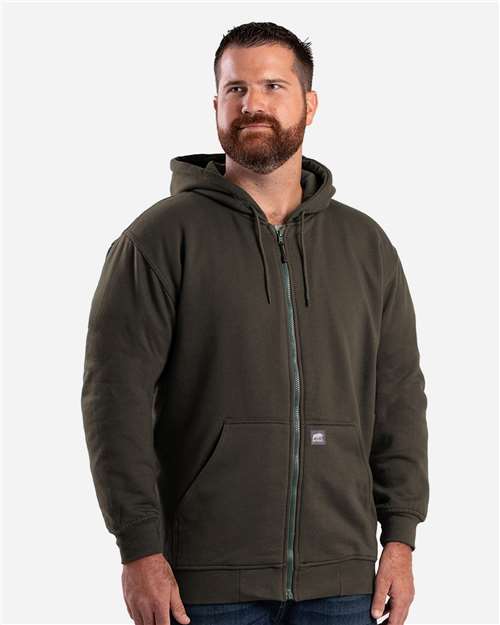 Berne Apparel SZ101 Men's Heritage Thermal Lined Hooded Sweatshirt - Dark Brown - model front