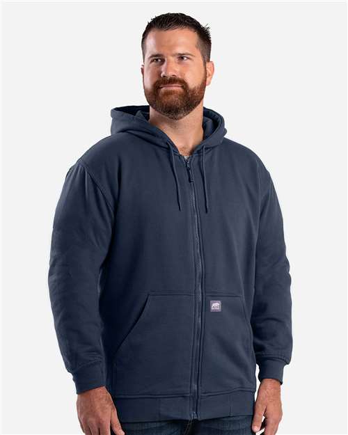 Berne Apparel SZ101 Men's Heritage Thermal Lined Hooded Sweatshirt - Navy - model front
