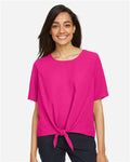 Devon & Jones DP617W Women's Perfect Fit Tie Front Blouse - Crown Raspberry - model front