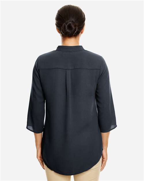 Devon & Jones DP611W Women's Perfect Fit Three-Quarter Sleeve Crepe Tunic - Black - model back