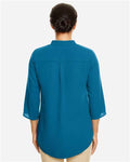 Devon & Jones DP611W Women's Perfect Fit Three-Quarter Sleeve Crepe Tunic - Dark Teal - model back