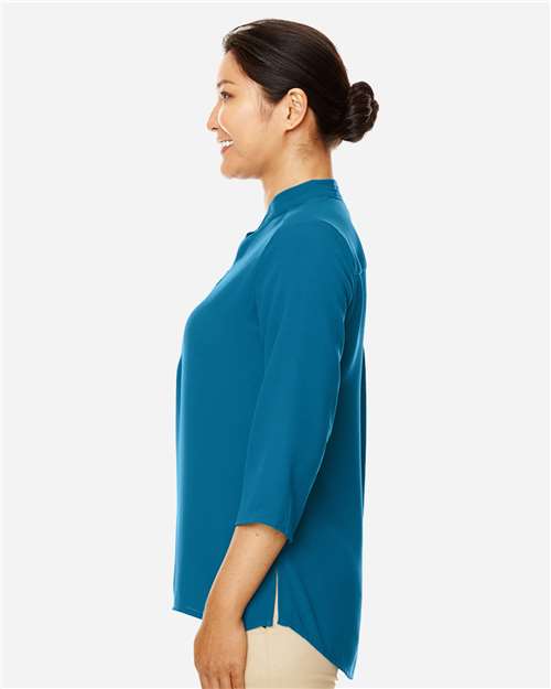 Devon & Jones DP611W Women's Perfect Fit Three-Quarter Sleeve Crepe Tunic - Dark Teal - model side