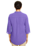 Devon & Jones DP611W Women's Perfect Fit Three-Quarter Sleeve Crepe Tunic - Grape - model back