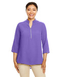 Devon & Jones DP611W Women's Perfect Fit Three-Quarter Sleeve Crepe Tunic - Grape - model front