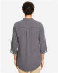 Devon & Jones DP611W Women's Perfect Fit Three-Quarter Sleeve Crepe Tunic - Graphite - model back