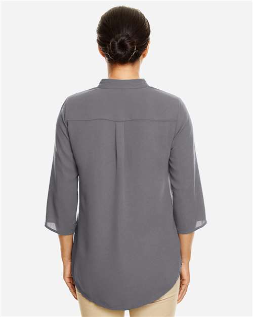 Devon & Jones DP611W Women's Perfect Fit Three-Quarter Sleeve Crepe Tunic - Graphite - model back
