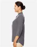 Devon & Jones DP611W Women's Perfect Fit Three-Quarter Sleeve Crepe Tunic - Graphite - model side