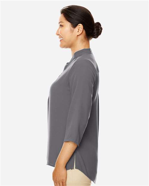 Devon & Jones DP611W Women's Perfect Fit Three-Quarter Sleeve Crepe Tunic - Graphite - model side
