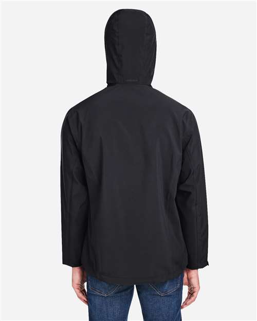 Core 365 CE712 Men's Barrier Packable Rain Jacket - Black - model back
