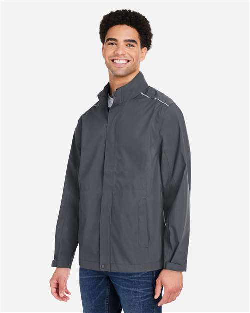 Core 365 CE712 Men's Barrier Packable Rain Jacket - Carbon - model side