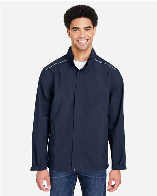 Core 365 CE712 Men's Barrier Packable Rain Jacket - Classic Navy - model front