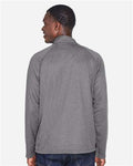 Devon & Jones DG440 Men's Stretch Tech-Shell Compass Quarter-Zip Pullover - Dark Grey Heather - model back