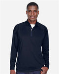 Devon & Jones DG440 Men's Stretch Tech-Shell Compass Quarter-Zip Pullover - Navy - model front