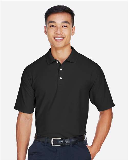 Devon & Jones DG150 Men's DRYTEC20 Performance Polo - Black - model front