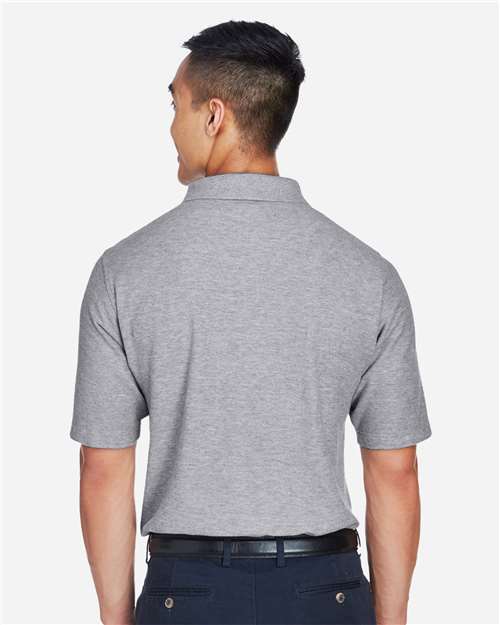 Devon & Jones DG150 Men's DRYTEC20 Performance Polo - Grey Heather - model back