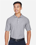 Devon & Jones DG150 Men's DRYTEC20 Performance Polo - Grey Heather - model front