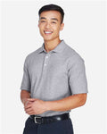 Devon & Jones DG150 Men's DRYTEC20 Performance Polo - Grey Heather - model side
