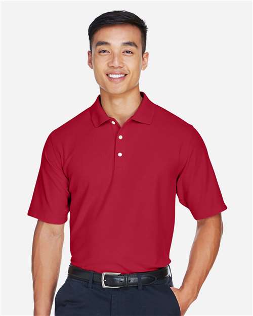 Devon & Jones DG150 Men's DRYTEC20 Performance Polo - Red - model front