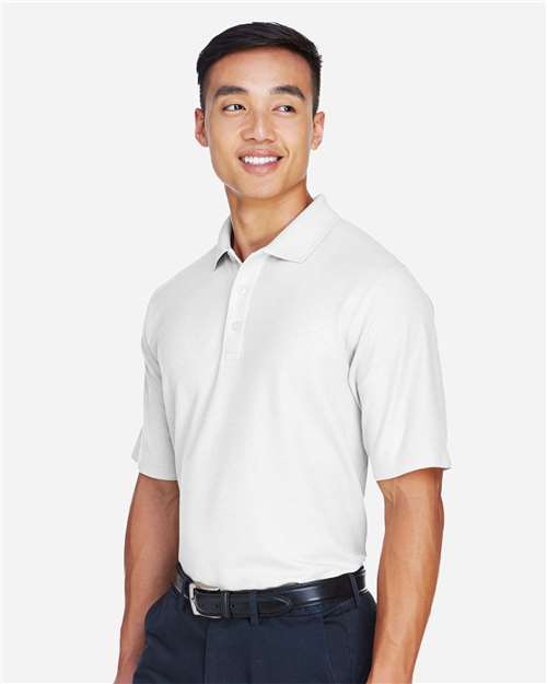 Devon & Jones DG150 Men's DRYTEC20 Performance Polo - White - model side
