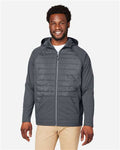 Core 365 CE808 Unisex Techno Lite Hybrid Hooded Jacket - Carbon - model front