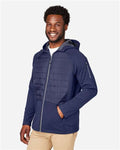 Core 365 CE808 Unisex Techno Lite Hybrid Hooded Jacket - Classic Navy - model side
