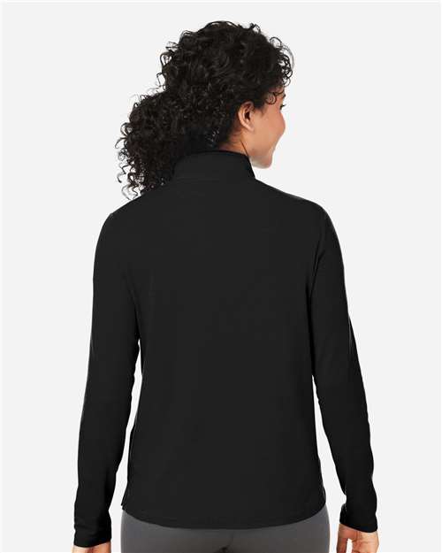 Devon & Jones DG425W Women's Raleigh Stretch Quarter-Zip Pullover - Black - model back