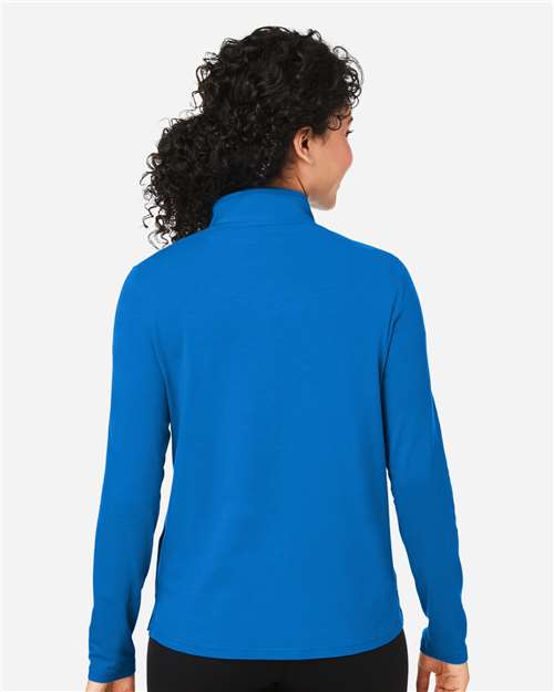 Devon & Jones DG425W Women's Raleigh Stretch Quarter-Zip Pullover - French Blue - model back