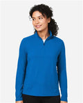 Devon & Jones DG425W Women's Raleigh Stretch Quarter-Zip Pullover - French Blue - model front