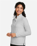 Devon & Jones DG425W Women's Raleigh Stretch Quarter-Zip Pullover - Grey - model side