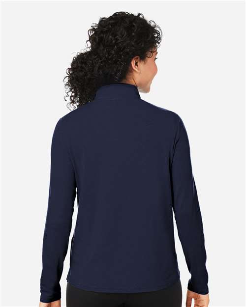 Devon & Jones DG425W Women's Raleigh Stretch Quarter-Zip Pullover - Navy - model back