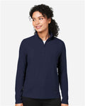 Devon & Jones DG425W Women's Raleigh Stretch Quarter-Zip Pullover - Navy - model front