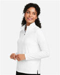 Devon & Jones DG425W Women's Raleigh Stretch Quarter-Zip Pullover - White - model side