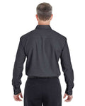 Devon & Jones DG532 Men's Crown Collection Royal Dobby Dress Shirt - Black - model back