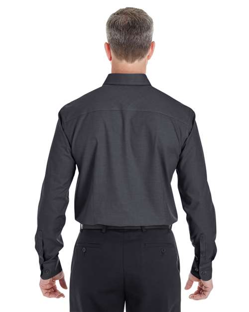 Devon & Jones DG532 Men's Crown Collection Royal Dobby Dress Shirt - Black - model back