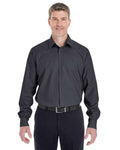 Devon & Jones DG532 Men's Crown Collection Royal Dobby Dress Shirt - Black - model front