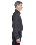 Devon & Jones DG532 Men's Crown Collection Royal Dobby Dress Shirt - Black - model side