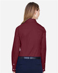 Devon & Jones D620W Women's Crown Collection Broadcloth Woven Dress Shirt - Burgundy - model back