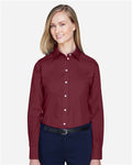 Devon & Jones D620W Women's Crown Collection Broadcloth Woven Dress Shirt - Burgundy - model front