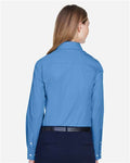 Devon & Jones D620W Women's Crown Collection Broadcloth Woven Dress Shirt - French Blue - model back