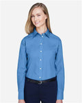 Devon & Jones D620W Women's Crown Collection Broadcloth Woven Dress Shirt - French Blue - model front
