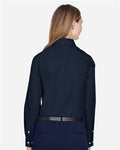 Devon & Jones D620W Women's Crown Collection Broadcloth Woven Dress Shirt - Navy - model back