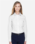 Devon & Jones D620W Women's Crown Collection Broadcloth Woven Dress Shirt - White - model front