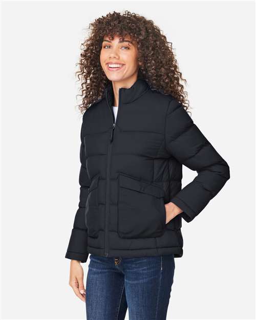Core 365 CE720W Women's Inspire Puffer Jacket - Black - model side