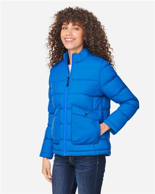 Core 365 CE720W Women's Inspire Puffer Jacket - True Royal - model side
